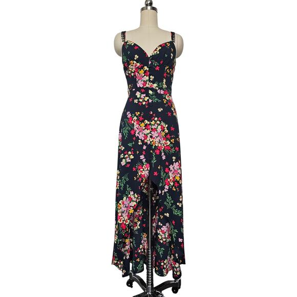 B. Darlin Button-Front Hi-Low Floral Dress, Sz 1/2, PTP: 14in - Picture 1 of 6